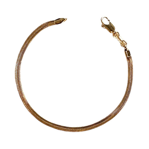 3mm Gold Filled Herringbone Chain Bracelet