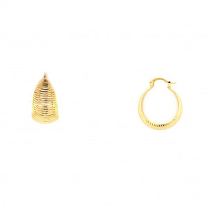 Medium Rounded Ridged Gold Filled Hoop Earrings