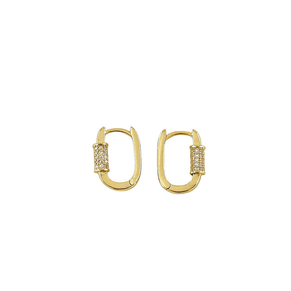 Olivia Gold Filled Oval CZ Earrings