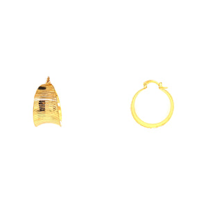 Medium Ridged Gold Filled Hoop Earrings