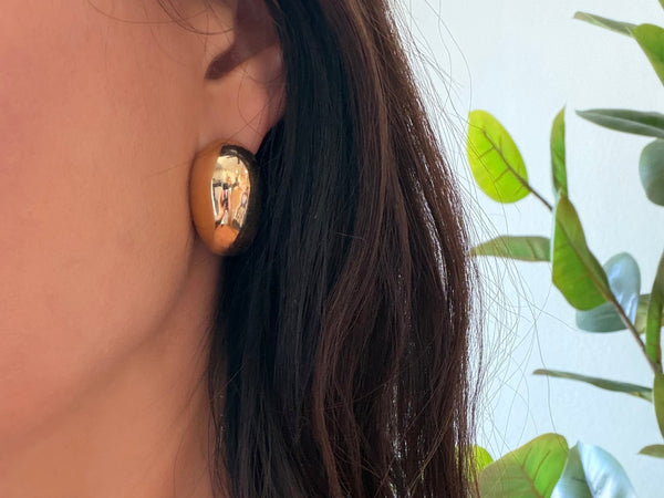 Large Gold Filled Teardrop Dome Earrings