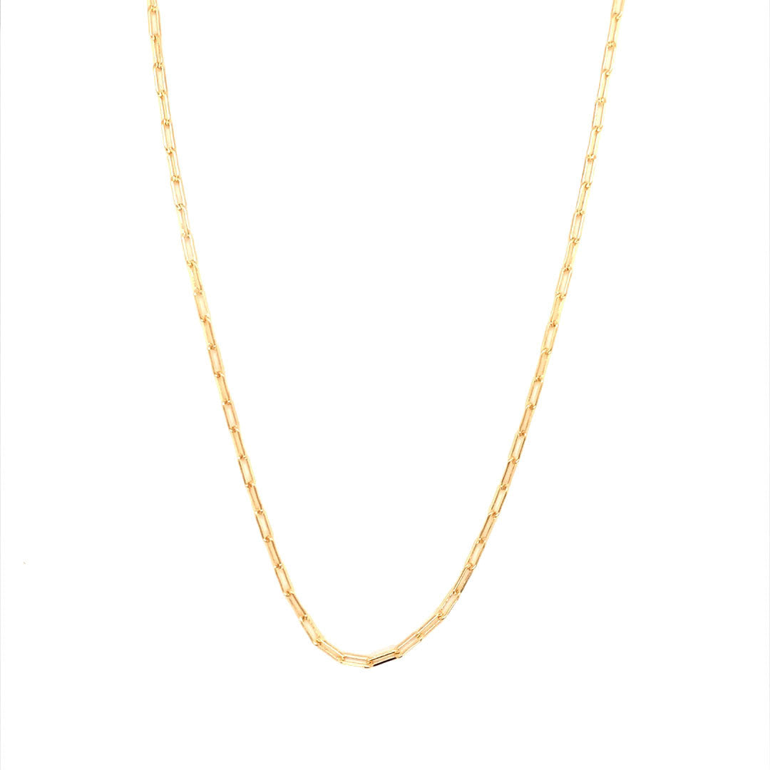 Gold Filled Tiny Paperclip Chain Necklace