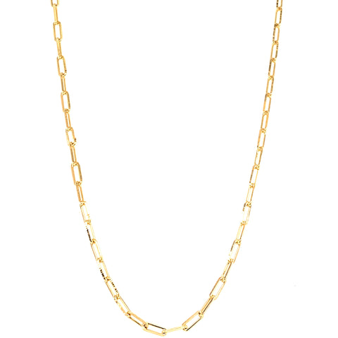 Gold Filled Small Paperclip Chain Necklace