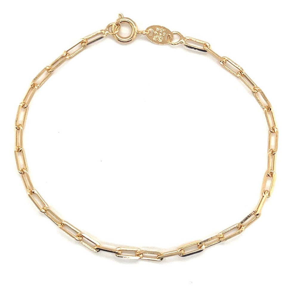 Gold Filled Paperclip Chain Bracelet