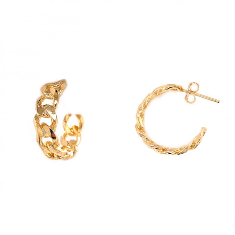 Small Gold Filled Link Hoop Earrings