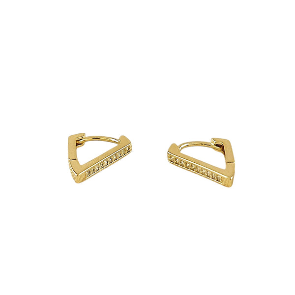 Angela Gold Filled V Shaped CZ Earrings