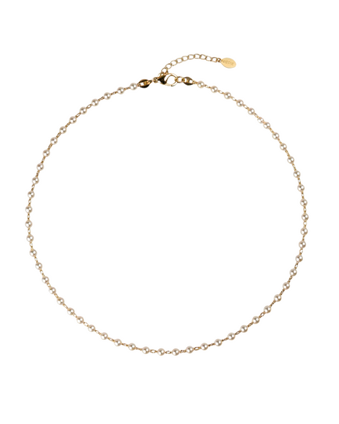 3mm Gold Filled Pearl Choker Necklace