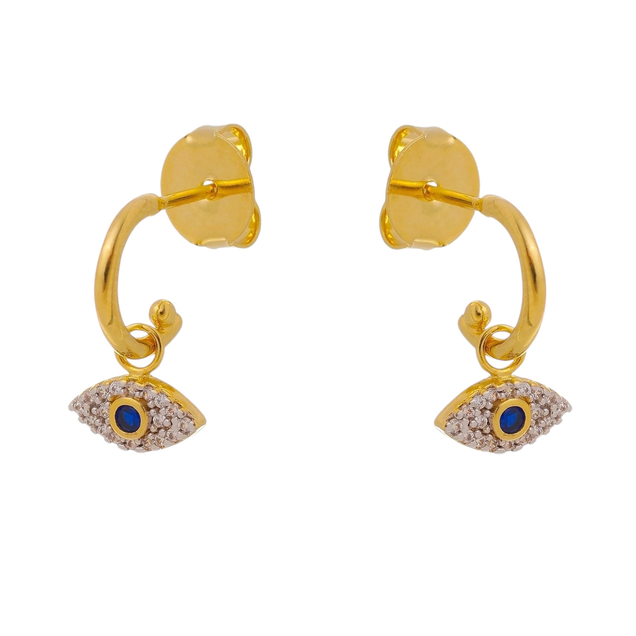Gold Filled Evil Eye Hoop Earrings