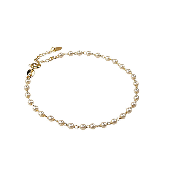 3mm Gold Filled Pearl Bracelet
