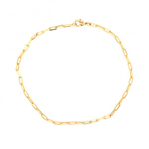 Small 3mm Gold Filled Paperclip Chain Anklet