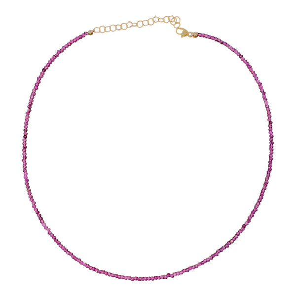Ruby Jade Beaded Necklace (Stone of Luck / July Birthstone)