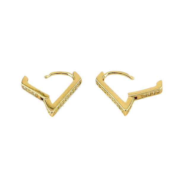 Angela Gold Filled V Shaped CZ Earrings