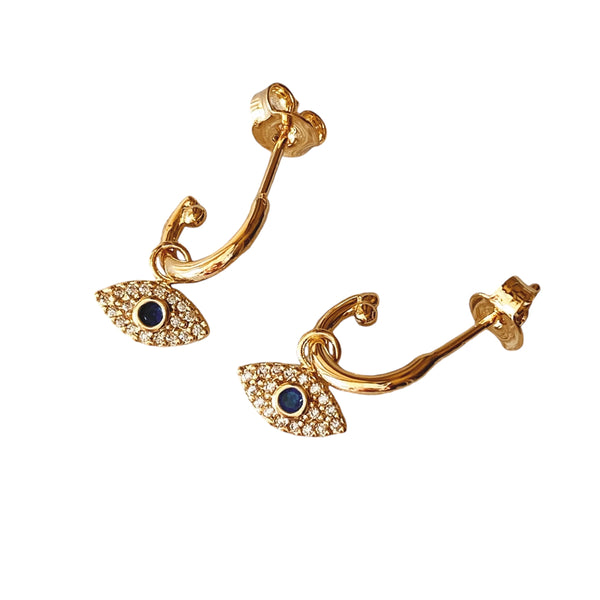 Gold Filled Evil Eye Hoop Earrings