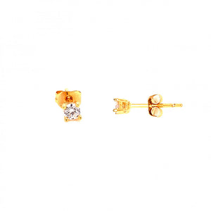 4mm Gold Filled Cubic Zirconia Stud Earrings