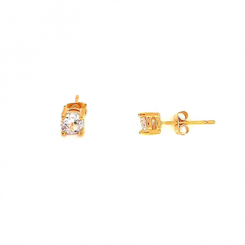 5mm Gold Filled Cubic Zirconia Stud Earrings