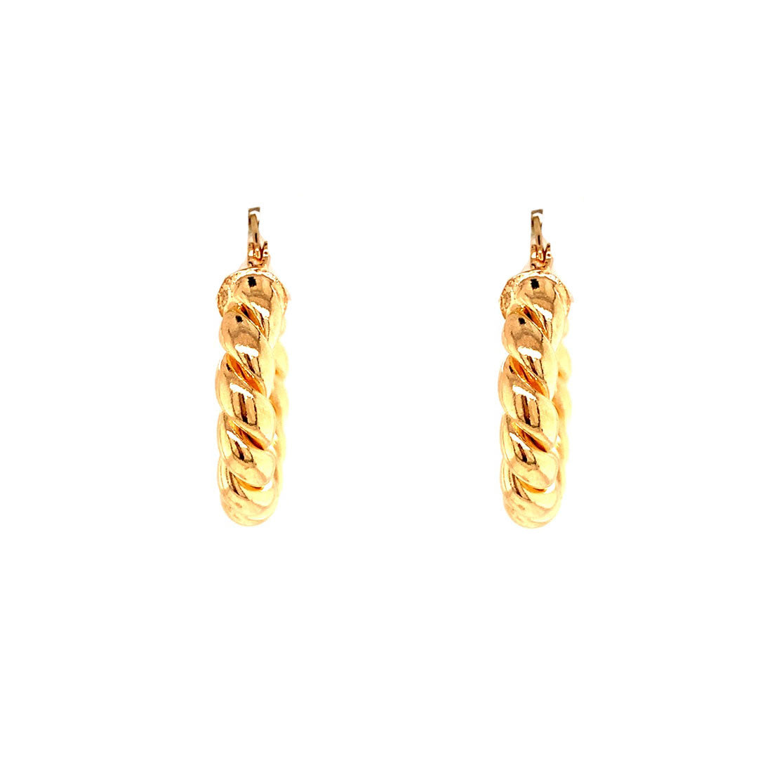 Small Gold Filled Rope Hoop Earrings
