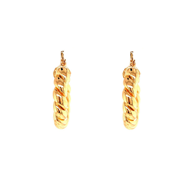 Small Gold Filled Rope Hoop Earrings