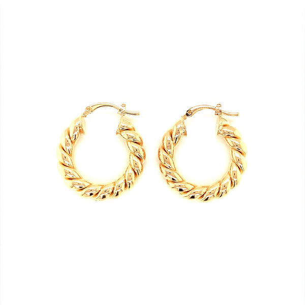 Small Gold Filled Rope Hoop Earrings