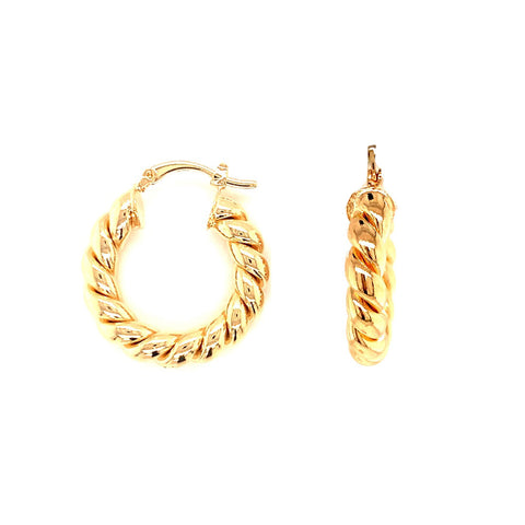 Small Gold Filled Rope Hoop Earrings