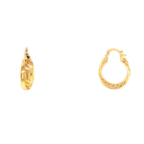 Gold Filled Triple Chain Hoop Earrings