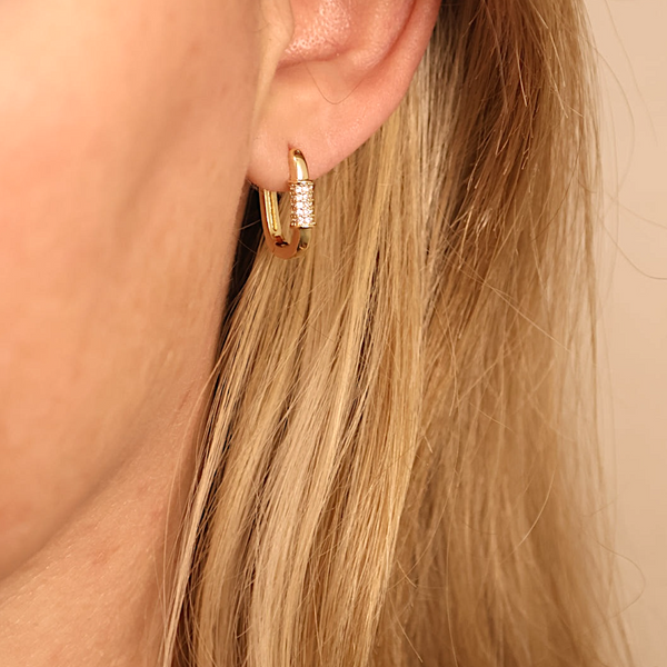 Olivia Gold Filled Oval CZ Earrings