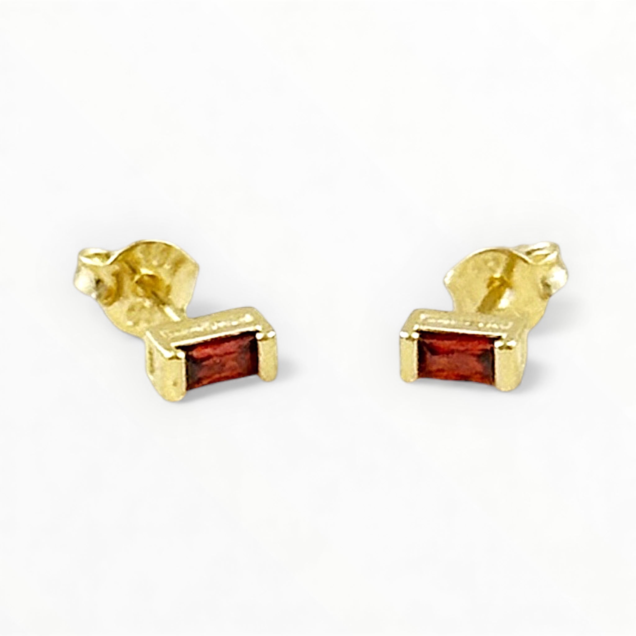Ruby Gold Filled Stud Earrings (Stone of Luck / July Birthstone)