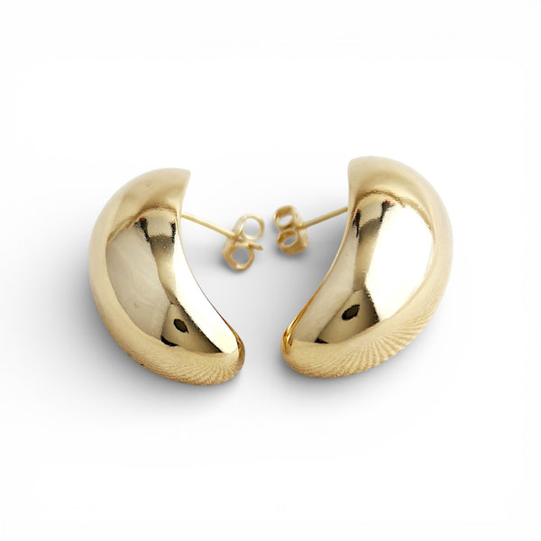 Large Gold Filled Teardrop Dome Earrings