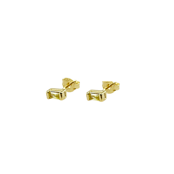 Tiny Citrine Gold Filled Stud Earrings (Stone of Abundance / November Birthstone)
