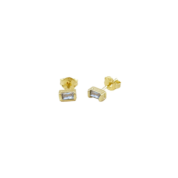 Aquamarine Gold Filled Stud Earrings (Stone of Peace / March Birthstone)