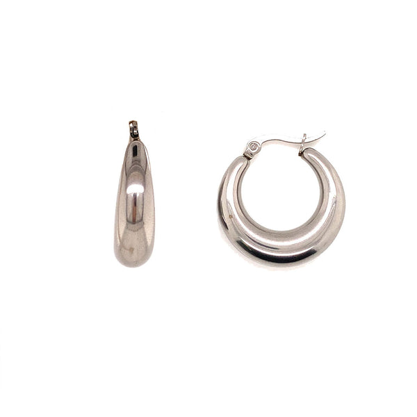 Round Silver Hoop Earrings
