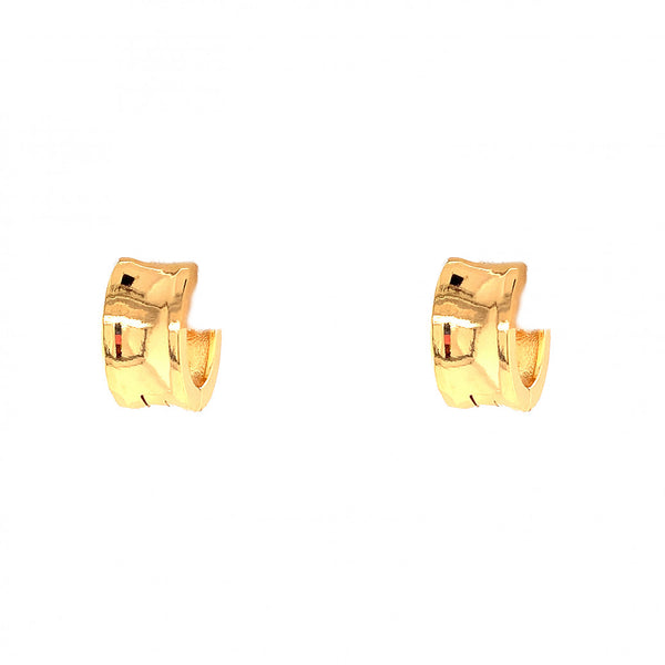 Round Hammered Gold Filled Huggie Earrings