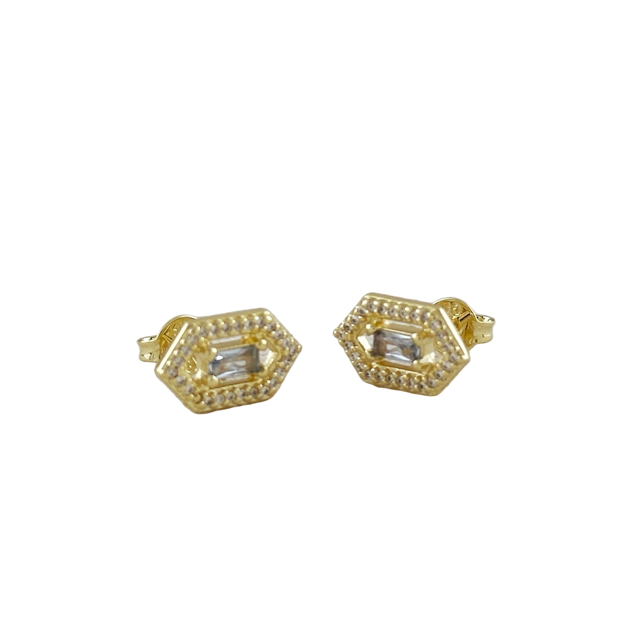 Aquamarine Gold Filled Stud Earrings (Stone of Peace / March Birthstone)