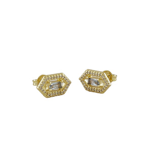 Aquamarine Gold Filled Stud Earrings (Stone of Peace / March Birthstone)