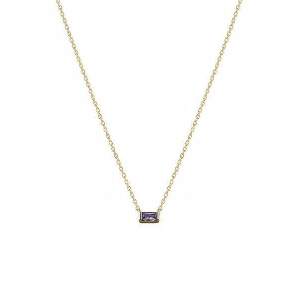 Tiny Amethyst Gold Filled Necklace (Stone of Serenity / February Birthstone)