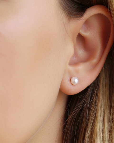 4mm Gold Filled Pearl Stud Earrings