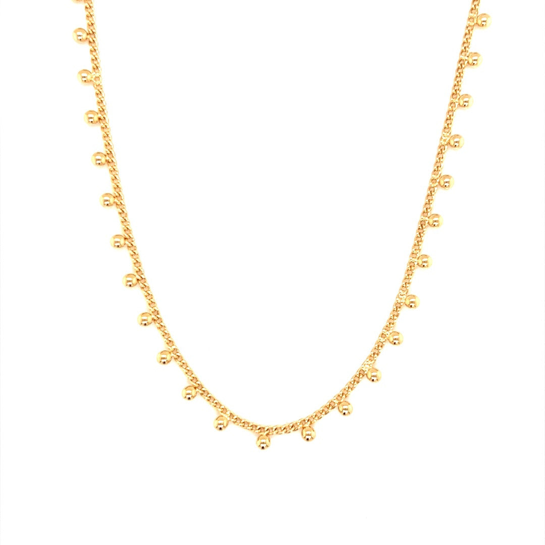 Gold Filled Beaded Chain Choker Necklace