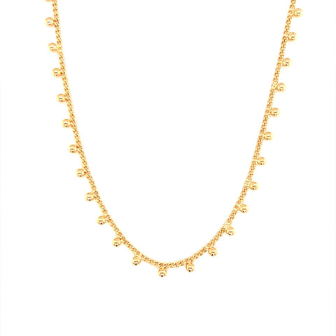 Gold Filled Beaded Chain Choker Necklace