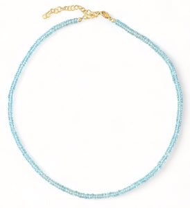 Blue Topaz Gold Filled Beaded Necklace