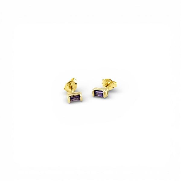 Amethyst Gold Filled Stud Earrings (Stone of Serenity / February Birthstone)