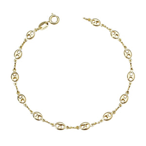 Gold Filled Puff Chain Bracelet
