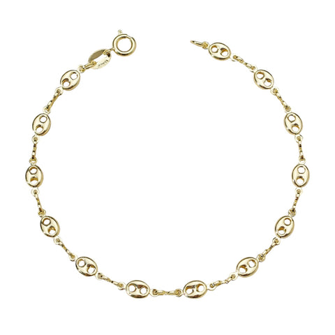 Gold Filled Puff Chain Bracelet