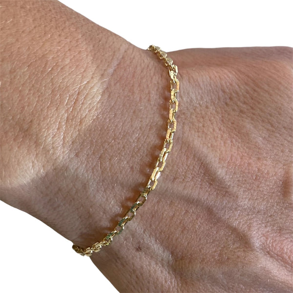 Mini Gold Filled Paperclip Chain Bracelet