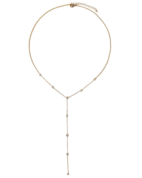 CZ Gold Filled Lariat Necklace