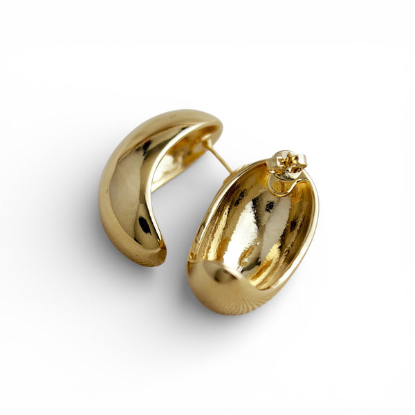 Large Gold Filled Teardrop Dome Earrings