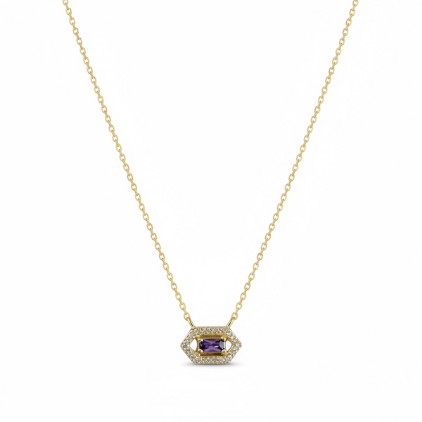 Amethyst Gold Filled Necklace (Stone of Serenity / February Birthstone)
