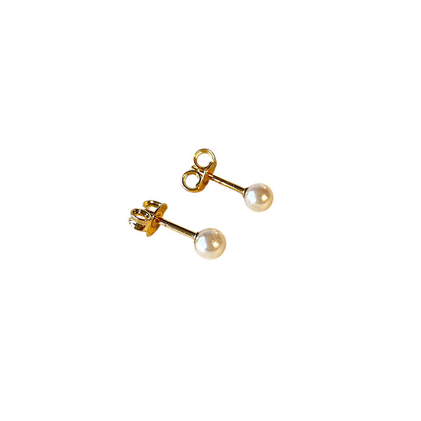 4mm Gold Filled Pearl Stud Earrings