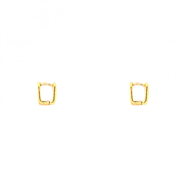 Tiny Cubed Shaped Gold Filled Huggie Earrings