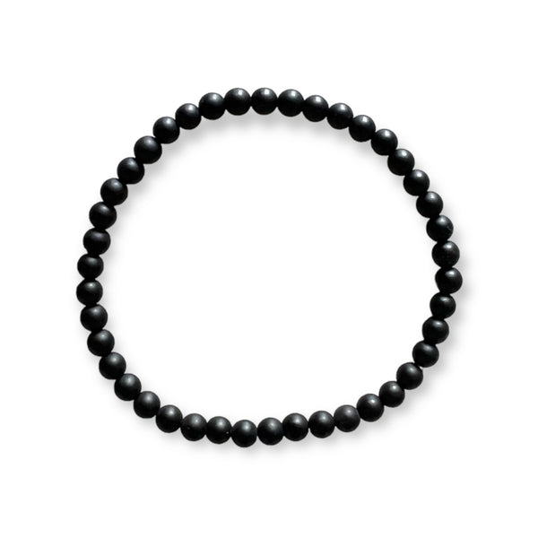 4mm Matte Black Onyx (Stone of Grounding)