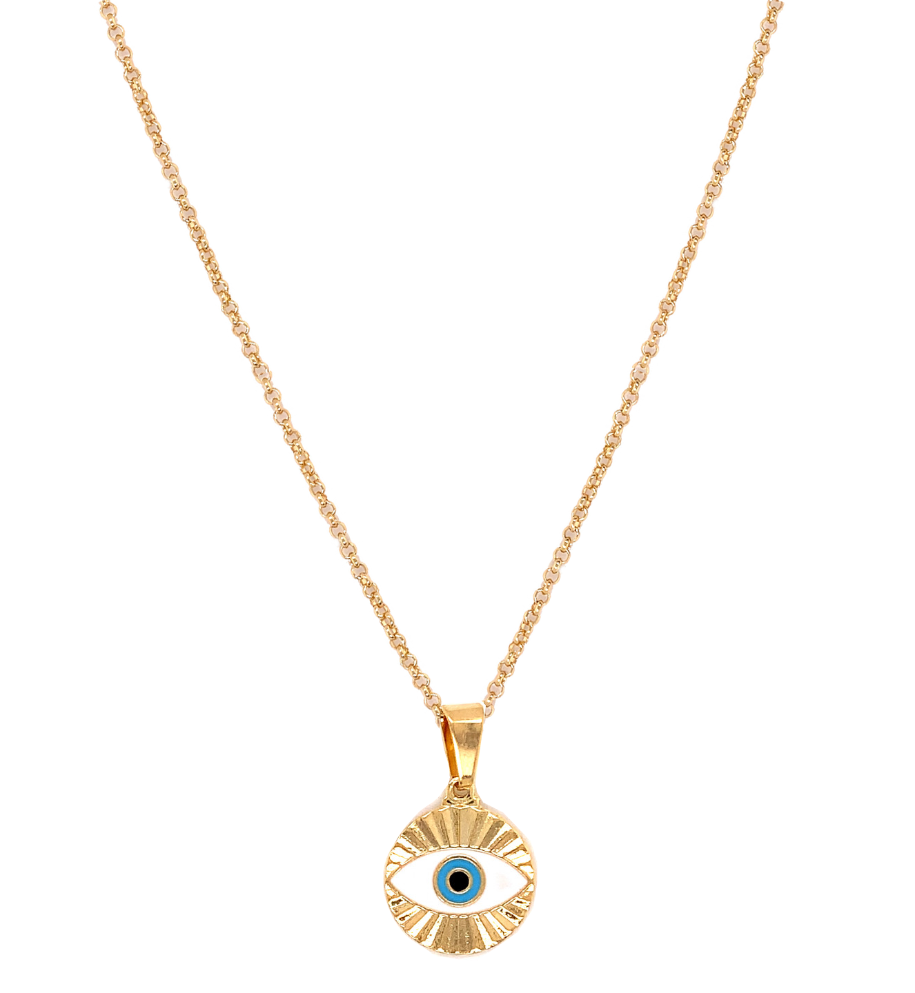 Gold Filled Medium Enamel Evil Eye Necklace