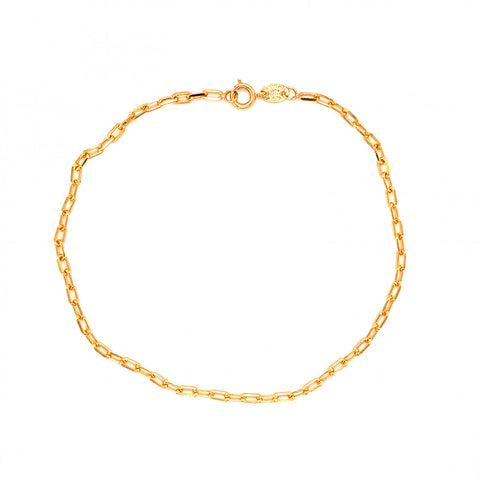 Gold Filled Rectangle Paperclip Chain Anklet
